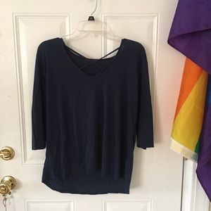 Navy blue 3/4 sleeve blouse